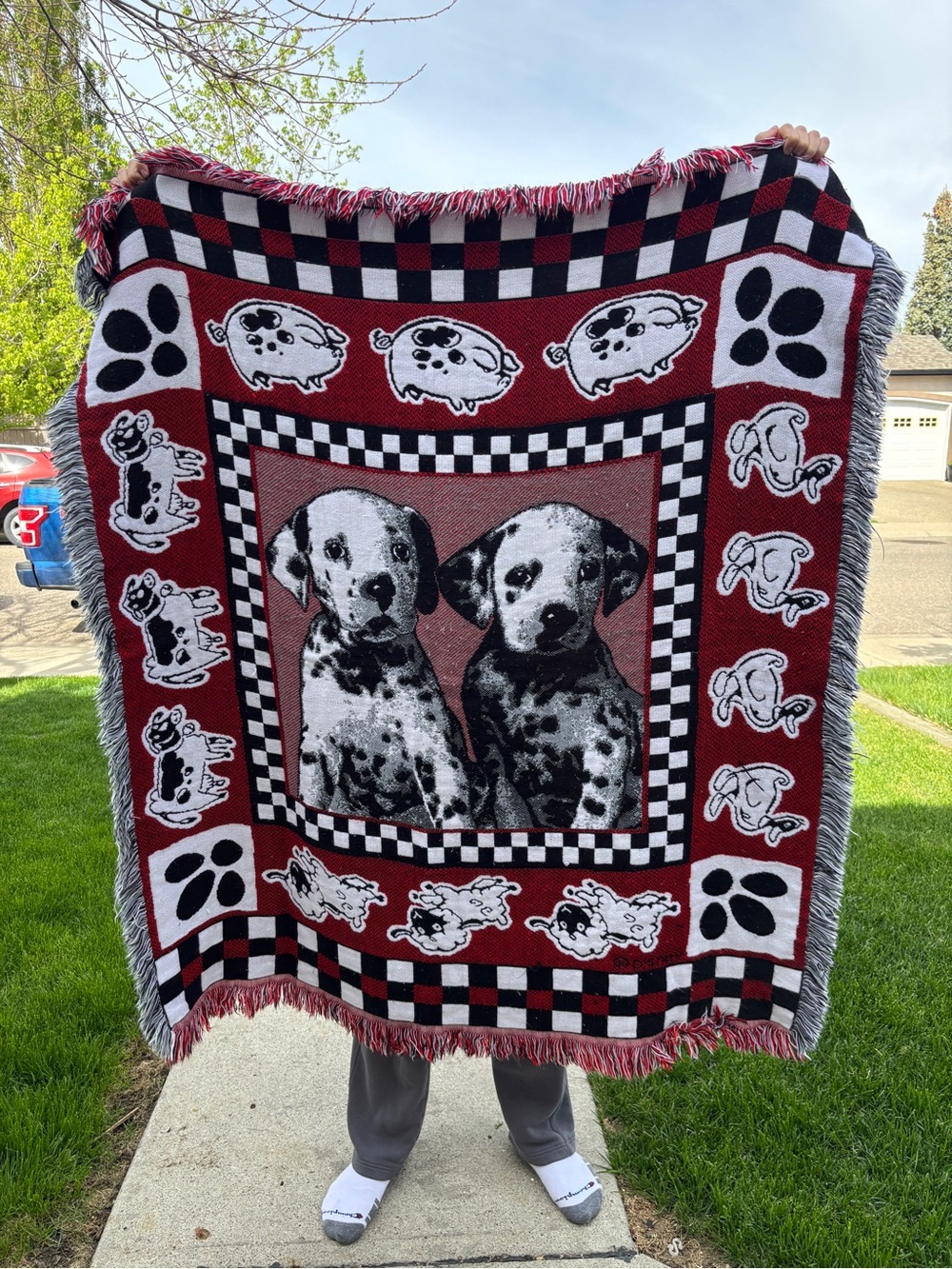 Vintage Beacon 101 Dalmatians Puppy Throw Blanket Farm Animals Made in USA